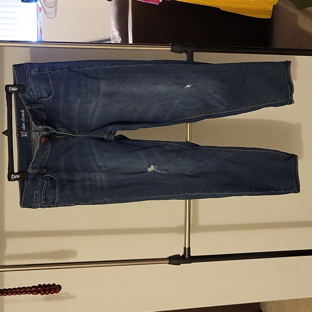 Denim crop pants